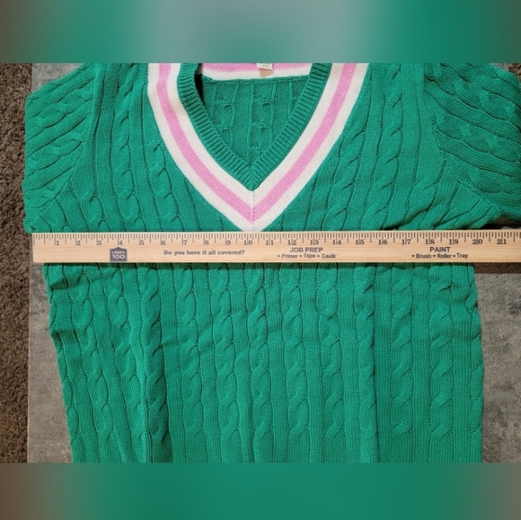Lilly Pulitzer Brockton Cotton Sweater NWT Green Pink White - Picture 9 of 9